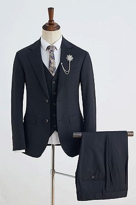 Chapman Classic All Black 2 Button Slim Fit Custom Business Suit_1