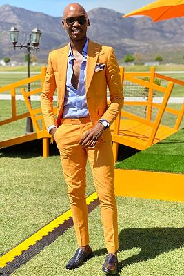 Ableson Bespoke Yellow Peaked Lapel Best Fitted Latest Design Prom Men Suits_1