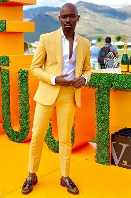 Abelard Yellow Shawl Lapel Slim Fit Stylish Prom Suits for Men_1