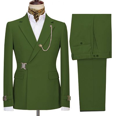 Alex Green Special Button Notched Lapel Two Pieces Men Suits