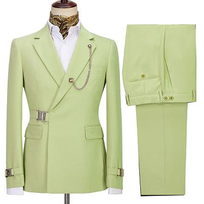 Mark Modern Olive Green Special Button Notched Lapel Business Men Suits