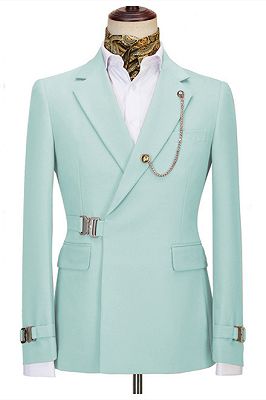 John Mint Green New Arrival Notched Lapel Two Pieces Business Suits_1