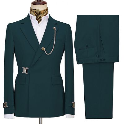 Gavin New Arrival Dark Green Two Pieces Notched Lapel Busibess Men Suits