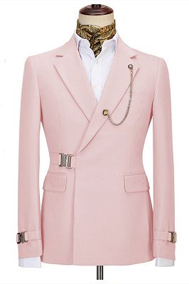 Carter Latest Design Pink Notched Lapel Special Button Two Pieces Businees Men Suits