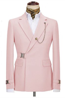 Carter Latest Design Pink Notched Lapel Special Button Two Pieces Businees Men Suits_1