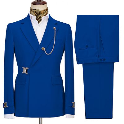 Jack Dark Blue Notch Lapel Two Pieces Fashion Men Suits For Business