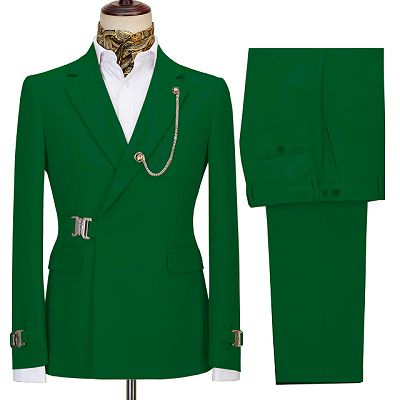 Liam Newest Dark Green Notched Lapel Men Suits For Business