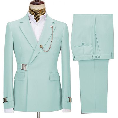 John Mint Green New Arrival Notched Lapel Two Pieces Business Suits