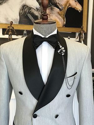 Abe New Design Offwhite Double Breasted  Shawl Lapel Men Suits