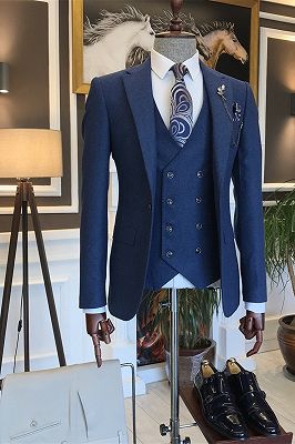 Cary Modern Blue 3-pieces Notch Lapel Men Suits For Business_1