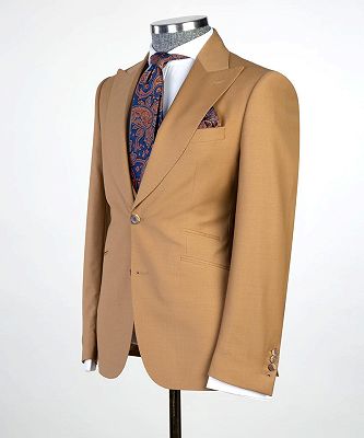 Elroy New Arrival Brown Peaked Lapel Fashion Business Men Suits_4