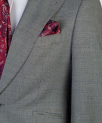 Eugene Latest Design Gray Peaked Lapel Three Pieces Men Suits_3
