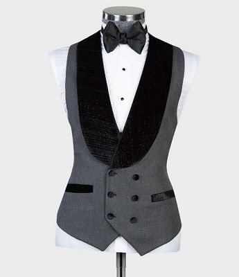 Geoffrey Gray One Button Stylish Wedding Suits With Black Shawl Lapel_2