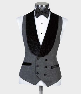 Geoffrey Gray One Button Stylish Wedding Suits With Black Shawl Lapel