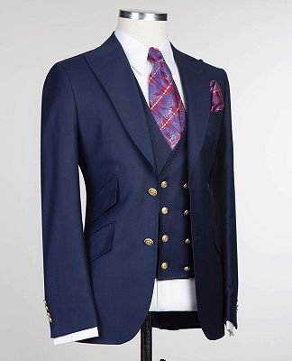 Ferdinand Dark Navy Stylish Slim Fit Formal Business Men Suits_3