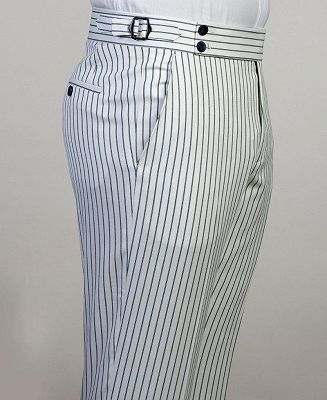 Geoff Stylish White Stripe 3-Pieces Peaked Lapel Business Men Suits_6