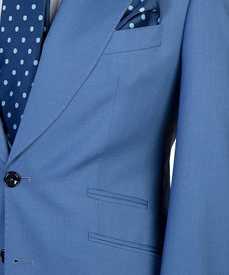 Eliot Modern Blue 3-pieces Peaked Lapel Men Suits For Business
