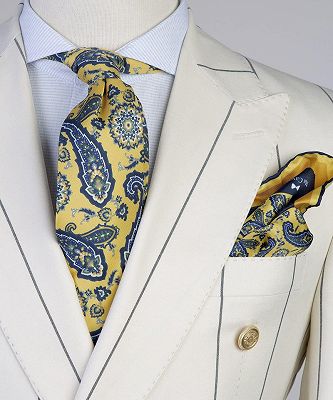 Don Formal White Stripe Double Breasted Peaked Lapel Business Suits
