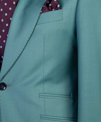 Ebenezer Green Fashion Peaked Lapel Two Buttons 3-Pieces Men Suits_4