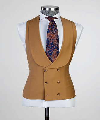 Elroy New Arrival Brown Peaked Lapel Fashion Business Men Suits_3