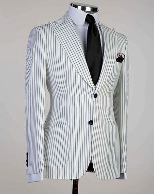 Geoff Stylish White Stripe 3-Pieces Peaked Lapel Business Men Suits_4