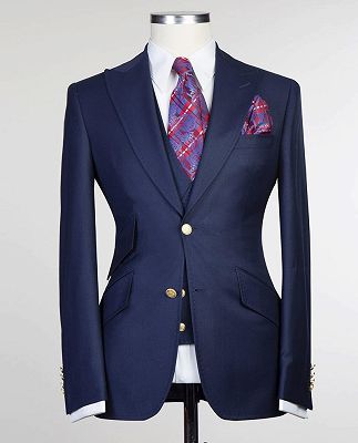 Ferdinand Dark Navy Stylish Slim Fit Formal Business Men Suits_4