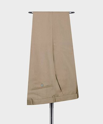 Henry Fashion Light Brown Three Pieces Formal Peaked Lapel Business Suits_5