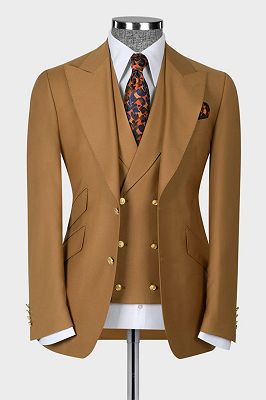 Harry New Arrival Brown Peaked Lapel 3-Pieces Fashion Business Suits