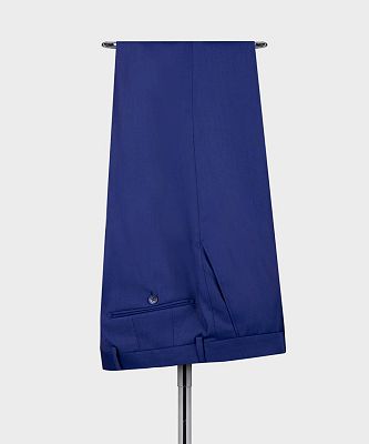 Harold Chic Navy Blue Peaked Lapel Three Pieces Men Business Suits_5