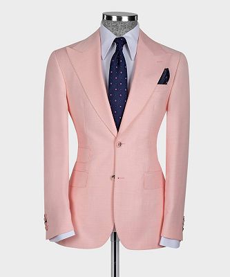 Ian New Arrival Pink Three Pieces Slim Fit Fashion Men Suits_4