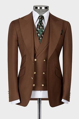 Herbert Chocolate Three Pieces Slim Fit Stylish Men Suits for Business