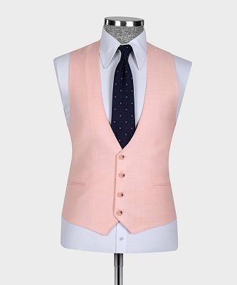 Ian New Arrival Pink Three Pieces Slim Fit Fashion Men Suits_2