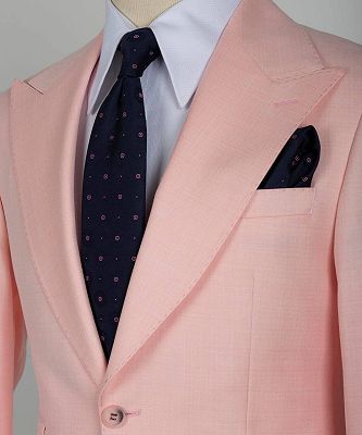 Ian New Arrival Pink Three Pieces Slim Fit Fashion Men Suits_3