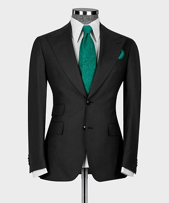 Howell Black Slim Fit Three Pieces Modern Business Men Suits_4