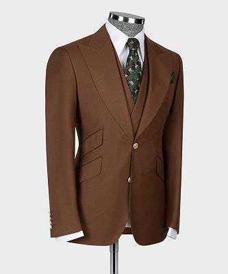 Herbert Chocolate Three Pieces Slim Fit Stylish Men Suits for Business_3