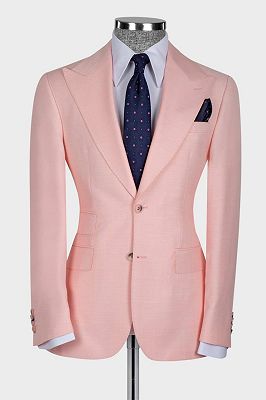 Ian New Arrival Pink Three Pieces Slim Fit Fashion Men Suits