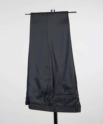 Gabriel Black Stripe Double Breasted Peaked Lapel Chic Prom Men Suits_4
