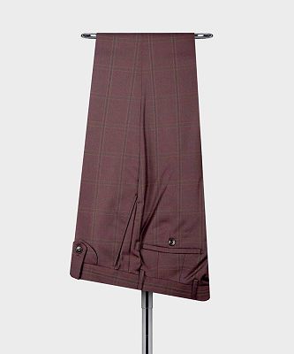 Hal Stylish Chocolate Plaid Slim Fit Tailored Men Suit For Business_4