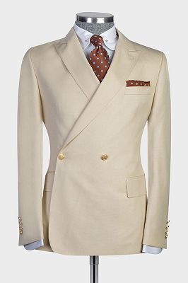 Clark Champagne New Arrival Double Breasted Bespoke Men Suits