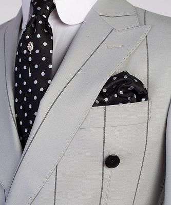 Reginald Chic Gery Double Breasted Peaked Lapel Business Men Suits