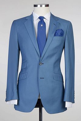 Patrick Modern Blue Two Pieces Notched Lapel Men Suits for Prom_1