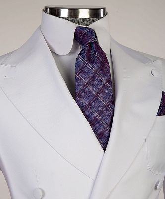 Ernest White Peaked Lapel Two Pieces Close Fitting Wedding Suits_2