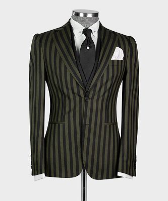 Johnny New Arrival Dark Green Three Pieces Slim Fit Fashion Prom Suits_4