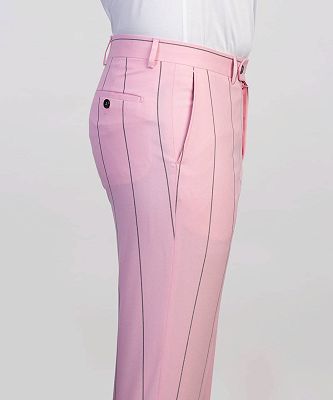 Nicholas Pink Striped Double Breasted Peaked Lapel Prom Suits_5