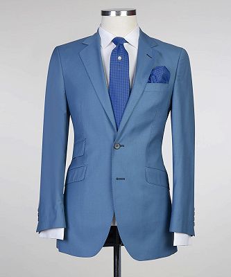 Patrick Modern Blue Two Pieces Notched Lapel Men Suits for Prom_3