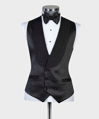 Bradford Black Two Pieces Shawl Lapel Bespoke Wedding Suits_2