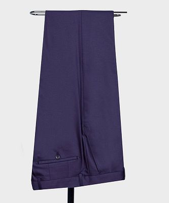 Richie Fashion Purple Two Pieces Men suits With Peaked Lapel_5