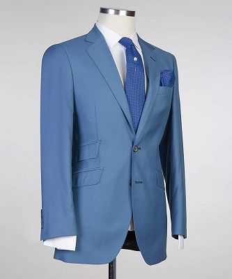 Patrick Modern Blue Two Pieces Notched Lapel Men Suits for Prom_2