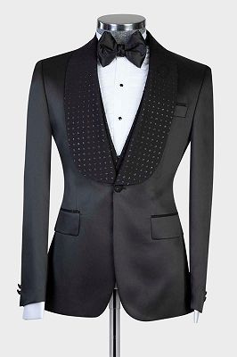 Bradford Black Two Pieces Shawl Lapel Bespoke Wedding Suits