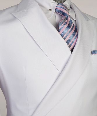 Elroy New Arrival White Double Breasted Slim Fit Bespoke Prom Men Suits_2